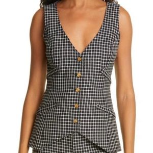 Smythe black and white grid sleeveless waistcoat vest. Brand new with tags.